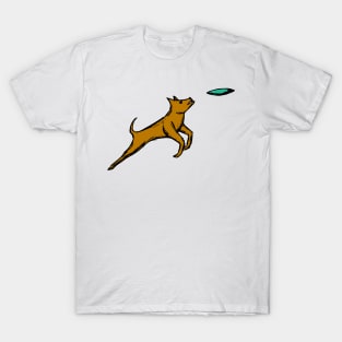 Dog Catching Frisbee T-Shirt